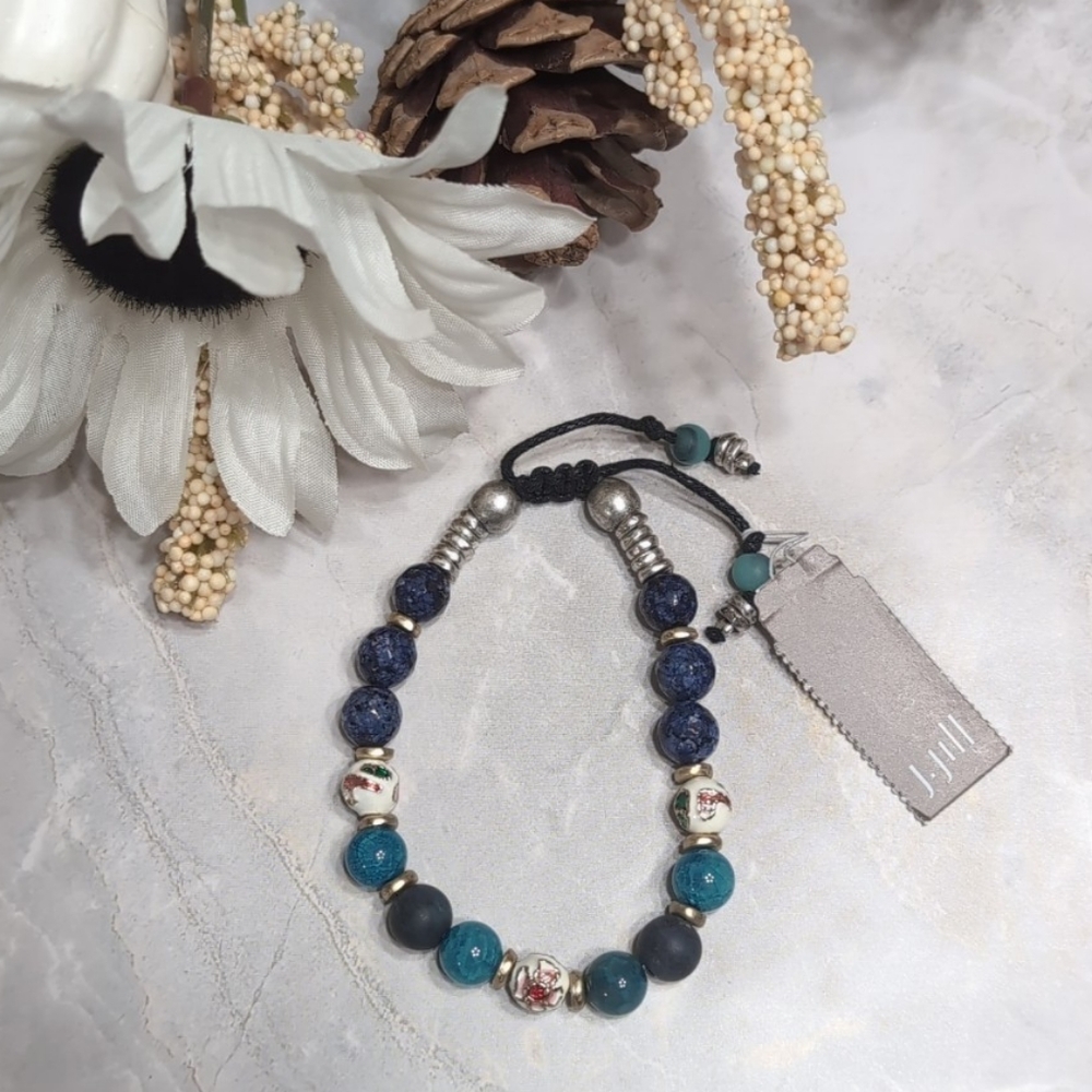 J. JILL Elegant Blue Beaded Bracelet NWT